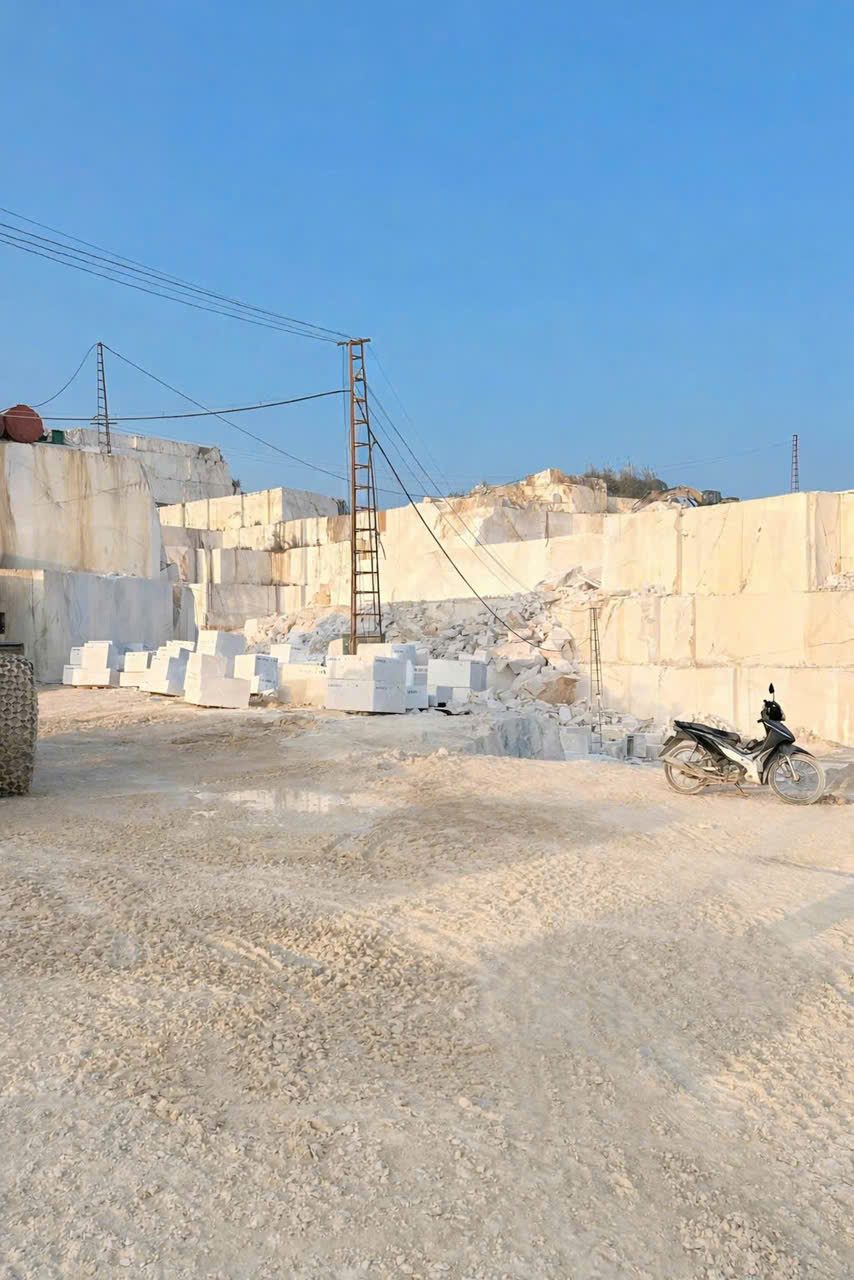 Active marble quarry face in Vietnam